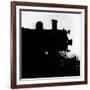 Silhouette of Last of the Steam Locomotives of Norfolk Western Railroad-Walker Evans-Framed Photographic Print