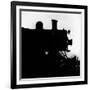 Silhouette of Last of the Steam Locomotives of Norfolk Western Railroad-Walker Evans-Framed Photographic Print