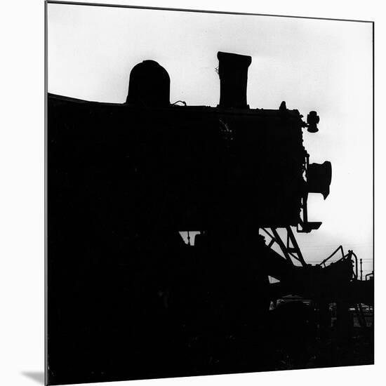 Silhouette of Last of the Steam Locomotives of Norfolk Western Railroad-Walker Evans-Mounted Photographic Print