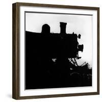 Silhouette of Last of the Steam Locomotives of Norfolk Western Railroad-Walker Evans-Framed Photographic Print