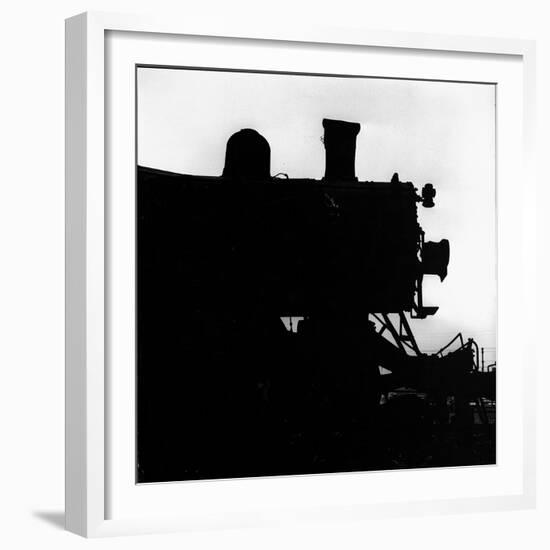 Silhouette of Last of the Steam Locomotives of Norfolk Western Railroad-Walker Evans-Framed Photographic Print