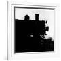 Silhouette of Last of the Steam Locomotives of Norfolk Western Railroad-Walker Evans-Framed Premium Photographic Print