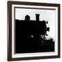 Silhouette of Last of the Steam Locomotives of Norfolk Western Railroad-Walker Evans-Framed Photographic Print