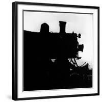 Silhouette of Last of the Steam Locomotives of Norfolk Western Railroad-Walker Evans-Framed Photographic Print