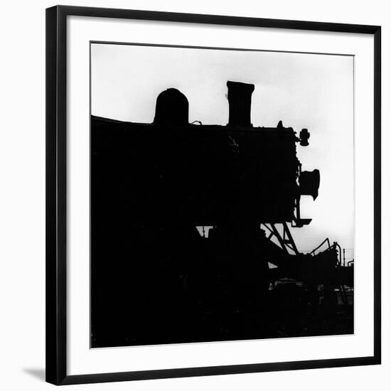 Silhouette of Last of the Steam Locomotives of Norfolk Western Railroad-Walker Evans-Framed Photographic Print