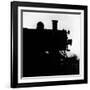 Silhouette of Last of the Steam Locomotives of Norfolk Western Railroad-Walker Evans-Framed Photographic Print