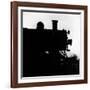 Silhouette of Last of the Steam Locomotives of Norfolk Western Railroad-Walker Evans-Framed Photographic Print