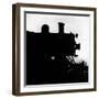 Silhouette of Last of the Steam Locomotives of Norfolk Western Railroad-Walker Evans-Framed Photographic Print