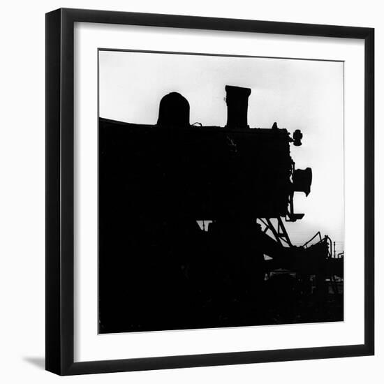 Silhouette of Last of the Steam Locomotives of Norfolk Western Railroad-Walker Evans-Framed Photographic Print