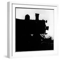 Silhouette of Last of the Steam Locomotives of Norfolk Western Railroad-Walker Evans-Framed Photographic Print