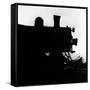 Silhouette of Last of the Steam Locomotives of Norfolk Western Railroad-Walker Evans-Framed Stretched Canvas