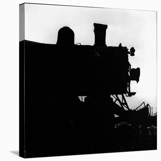 Silhouette of Last of the Steam Locomotives of Norfolk Western Railroad-Walker Evans-Stretched Canvas