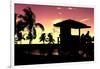 Silhouette of Life Guard Station at Sunset - Miami-Philippe Hugonnard-Framed Photographic Print