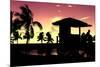 Silhouette of Life Guard Station at Sunset - Miami-Philippe Hugonnard-Mounted Premium Photographic Print