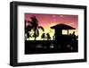 Silhouette of Life Guard Station at Sunset - Miami-Philippe Hugonnard-Framed Photographic Print