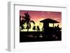 Silhouette of Life Guard Station at Sunset - Miami-Philippe Hugonnard-Framed Photographic Print