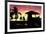 Silhouette of Life Guard Station at Sunset - Miami-Philippe Hugonnard-Framed Photographic Print