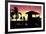 Silhouette of Life Guard Station at Sunset - Miami-Philippe Hugonnard-Framed Photographic Print