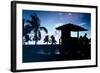 Silhouette of Life Guard Station at Sunset - Miami-Philippe Hugonnard-Framed Photographic Print