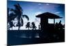 Silhouette of Life Guard Station at Sunset - Miami-Philippe Hugonnard-Mounted Photographic Print