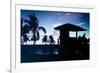 Silhouette of Life Guard Station at Sunset - Miami-Philippe Hugonnard-Framed Photographic Print