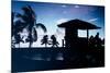 Silhouette of Life Guard Station at Sunset - Miami-Philippe Hugonnard-Mounted Photographic Print