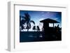 Silhouette of Life Guard Station at Sunset - Miami-Philippe Hugonnard-Framed Photographic Print