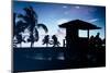 Silhouette of Life Guard Station at Sunset - Miami-Philippe Hugonnard-Mounted Photographic Print