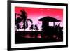 Silhouette of Life Guard Station at Sunset - Miami-Philippe Hugonnard-Framed Photographic Print