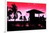 Silhouette of Life Guard Station at Sunset - Miami-Philippe Hugonnard-Framed Photographic Print