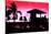 Silhouette of Life Guard Station at Sunset - Miami-Philippe Hugonnard-Mounted Photographic Print