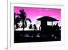 Silhouette of Life Guard Station at Sunset - Miami-Philippe Hugonnard-Framed Photographic Print