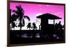 Silhouette of Life Guard Station at Sunset - Miami-Philippe Hugonnard-Framed Photographic Print