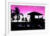 Silhouette of Life Guard Station at Sunset - Miami-Philippe Hugonnard-Framed Photographic Print