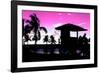 Silhouette of Life Guard Station at Sunset - Miami-Philippe Hugonnard-Framed Photographic Print