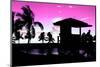 Silhouette of Life Guard Station at Sunset - Miami-Philippe Hugonnard-Mounted Photographic Print