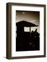 Silhouette of Life Guard Station at Sunset - Miami-Philippe Hugonnard-Framed Photographic Print