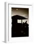 Silhouette of Life Guard Station at Sunset - Miami-Philippe Hugonnard-Framed Photographic Print