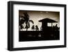 Silhouette of Life Guard Station at Sunset - Miami-Philippe Hugonnard-Framed Photographic Print