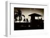 Silhouette of Life Guard Station at Sunset - Miami-Philippe Hugonnard-Framed Photographic Print