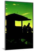 Silhouette of Life Guard Station at Sunset - Miami-Philippe Hugonnard-Mounted Photographic Print