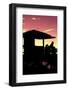 Silhouette of Life Guard Station at Sunset - Miami-Philippe Hugonnard-Framed Photographic Print