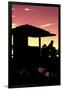 Silhouette of Life Guard Station at Sunset - Miami-Philippe Hugonnard-Framed Photographic Print