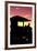 Silhouette of Life Guard Station at Sunset - Miami-Philippe Hugonnard-Framed Photographic Print