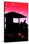 Silhouette of Life Guard Station at Sunset - Miami-Philippe Hugonnard-Stretched Canvas