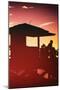 Silhouette of Life Guard Station at Sunset - Miami-Philippe Hugonnard-Mounted Photographic Print