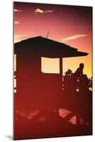 Silhouette of Life Guard Station at Sunset - Miami-Philippe Hugonnard-Mounted Photographic Print