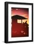 Silhouette of Life Guard Station at Sunset - Miami-Philippe Hugonnard-Framed Photographic Print