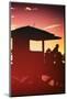 Silhouette of Life Guard Station at Sunset - Miami-Philippe Hugonnard-Mounted Photographic Print