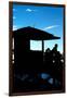 Silhouette of Life Guard Station at Sunset - Miami-Philippe Hugonnard-Framed Photographic Print